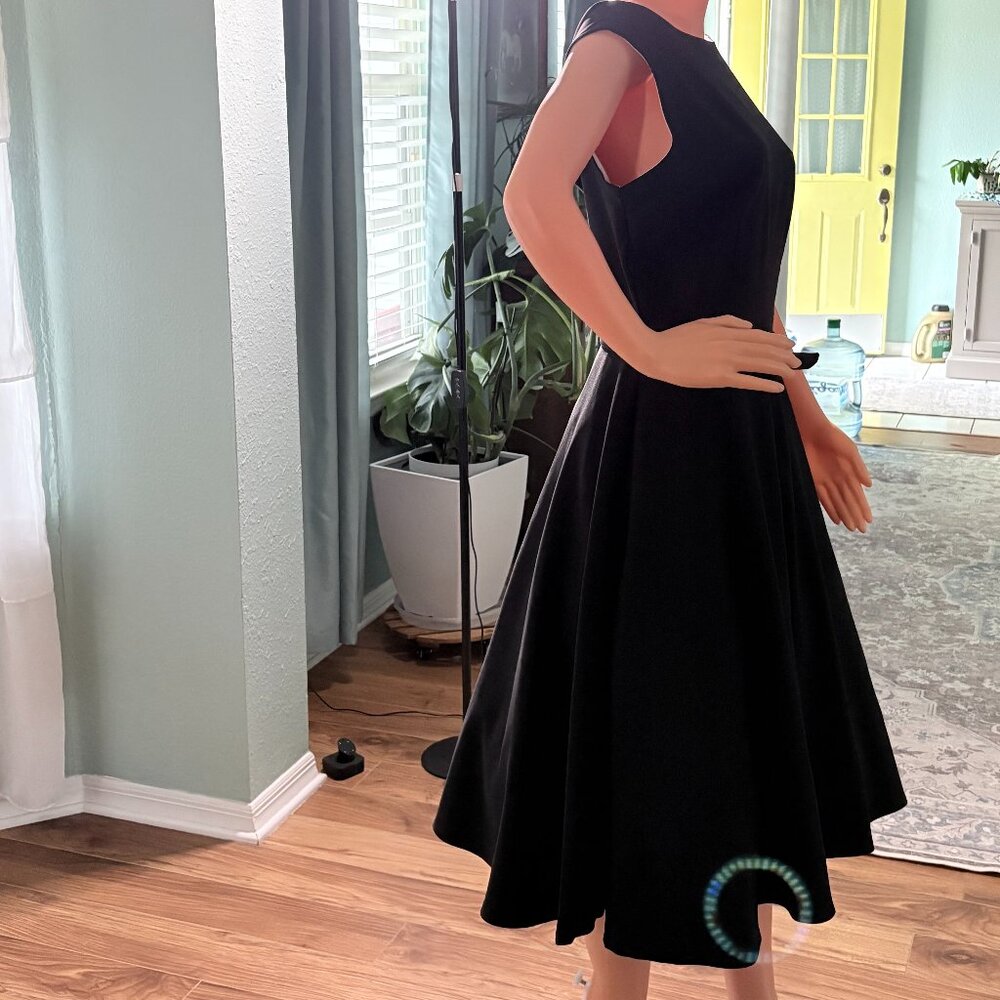 Bettie Page by Tatyana Black Circle Dress - Open Back White Satin |Size XL - Picture 6 of 7